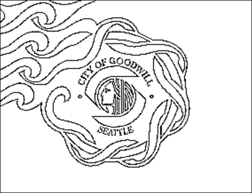 Omtrek van de vlag van Seattle om in te kleuren