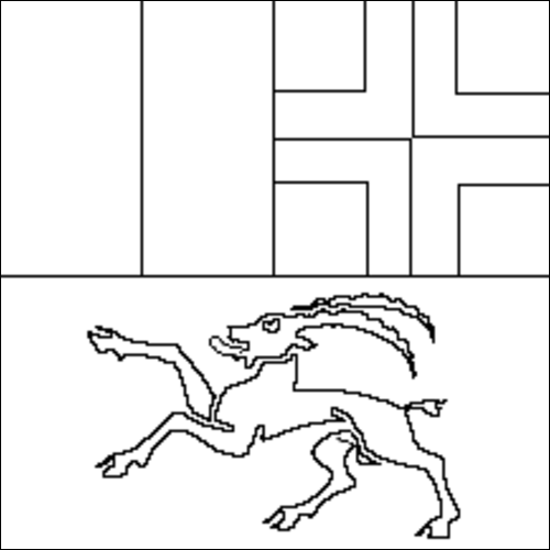 Omtrek van de vlag van Graubünden / Grischun om in te kleuren