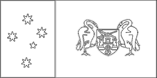 Omtrek van de vlag van Australisch Hoofdstedelijk Territorium om in te kleuren