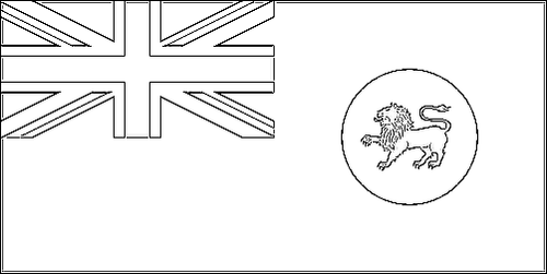 Omtrek van de vlag van Tasmanië om in te kleuren