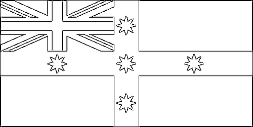 Omtrek van de vlag van Vlag van New South Wales (Australische Federatie) om in te kleuren