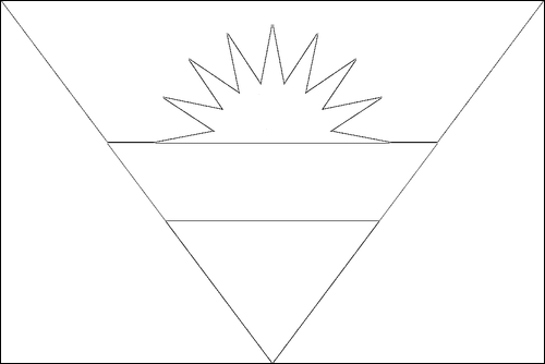 Omtrek van de vlag van Antigua en Barbuda om in te kleuren