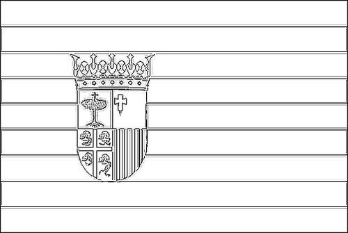 Omtrek van de vlag van Aragon om in te kleuren