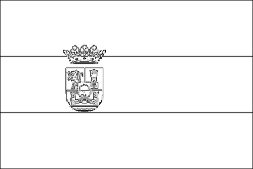 Omtrek van de vlag van Extremadura om in te kleuren