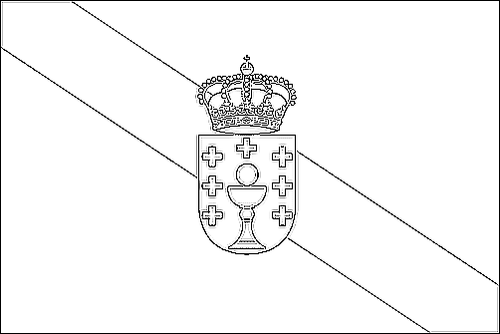 Omtrek van de vlag van Galicië om in te kleuren