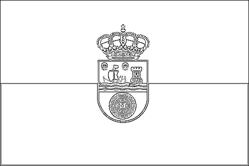Omtrek van de vlag van Cantabrië om in te kleuren