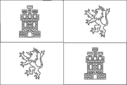 Omtrek van de vlag van Castilla y León om in te kleuren