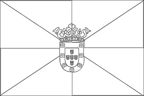 Omtrek van de vlag van Ceuta om in te kleuren