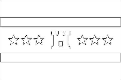 Omtrek van de vlag van Drenthe om in te kleuren