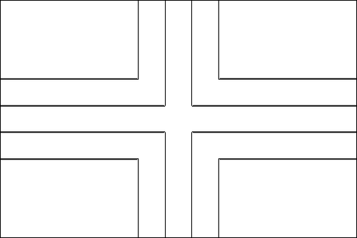 Omtrek van de vlag van Groningen om in te kleuren