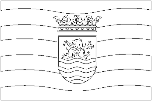 Omtrek van de vlag van Zeeland om in te kleuren