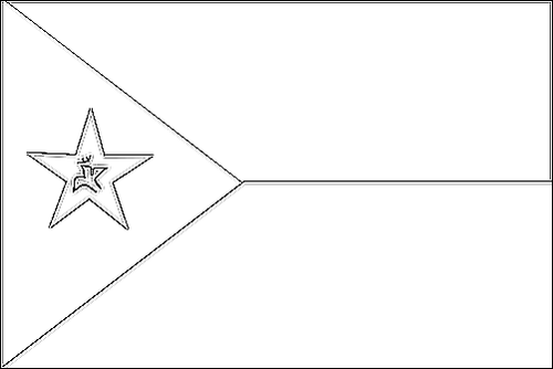 Omtrek van de vlag van Trujillo om in te kleuren