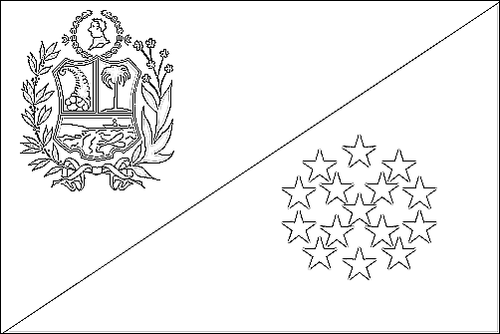 Omtrek van de vlag van Sucre om in te kleuren