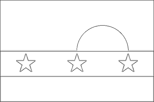 Omtrek van de vlag van Nueva Esparta om in te kleuren