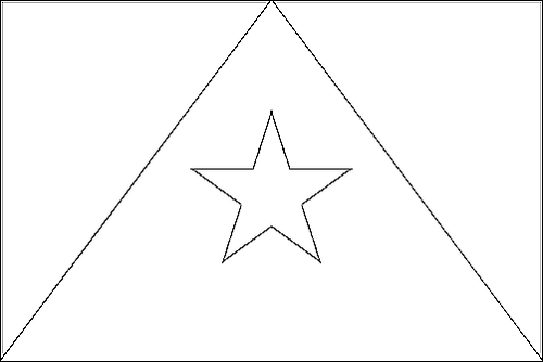 Omtrek van de vlag van Mérida om in te kleuren