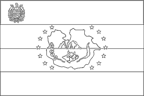 Omtrek van de vlag van Guárico om in te kleuren