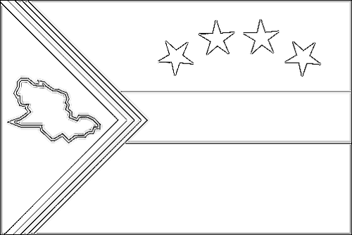 Omtrek van de vlag van Delta Amacuro om in te kleuren