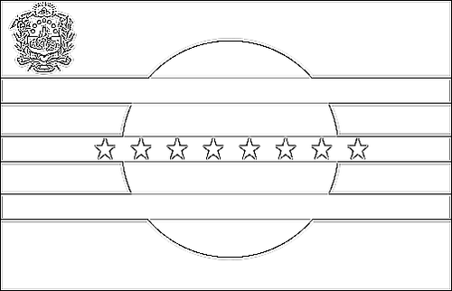 Omtrek van de vlag van Bolívar om in te kleuren