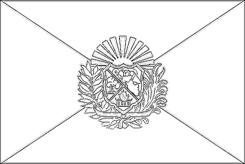 Omtrek van de vlag van Aragua om in te kleuren