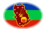 Amazonas-Vlag als ovaal vignet