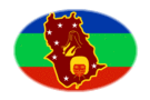 Amazonas-Vlag als ovaal vignet