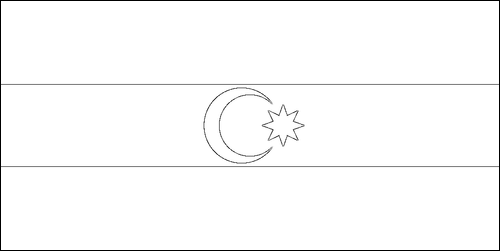 Omtrek van de vlag van Azerbeidzjan om in te kleuren
