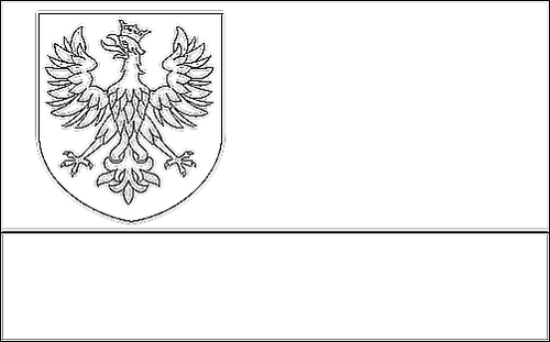 Omtrek van de vlag van Opole (Opolskie) om in te kleuren