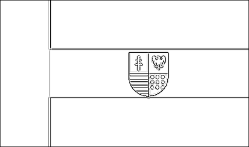 Omtrek van de vlag van Heilig Kruis (Swietokrzyskie) om in te kleuren