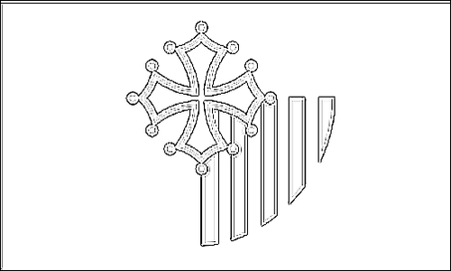 Omtrek van de vlag van Languedoc-Roussillon om in te kleuren