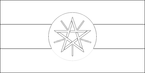 Omtrek van de vlag van Ethiopië om in te kleuren