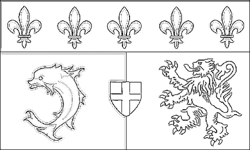 Omtrek van de vlag van Rhône-Alpes om in te kleuren