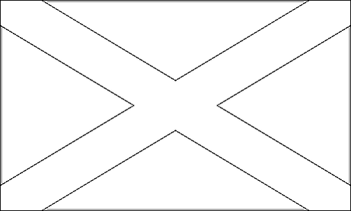 Omtrek van de vlag van Schotland om in te kleuren