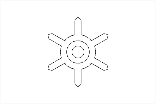 Omtrek van de vlag van Tokio (Stad) om in te kleuren