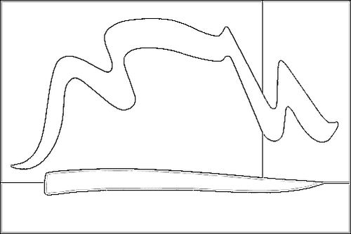 Omtrek van de vlag van Kaapstad (1997 - 2003) om in te kleuren