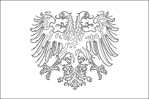 Omtrek van de vlag van Heilige Roomse Rijk (vanaf 1400) om in te kleuren