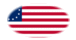 Betsy Ross (VS 1777-1795)-Vlag als ovaal vignet