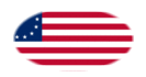 Betsy Ross (VS 1777-1795)-Vlag als ovaal vignet