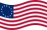 Zwaaien Betsy Ross (VS 1777-1795) vlag statisch