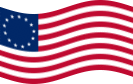 Zwaaien Betsy Ross (VS 1777-1795) vlag statisch