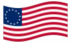 Geanimeerde vlag Geconfedereerde Staten van Amerika (Betsy Ross) (1776-1795)