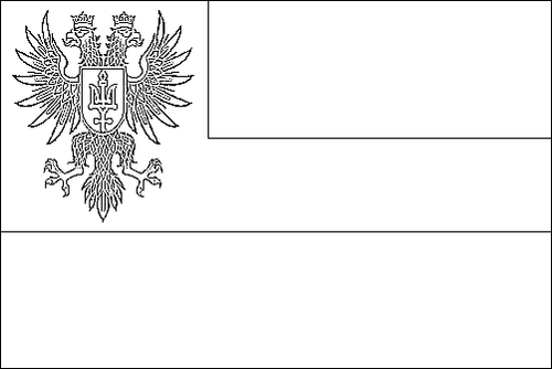 Omtrek van de vlag van Chernihiv om in te kleuren