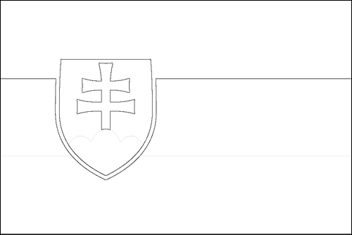 Omtrek van de vlag van Slowakije om in te kleuren