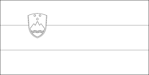 Omtrek van de vlag van Slovenië om in te kleuren