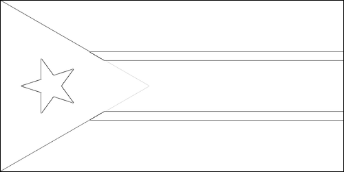 Omtrek van de vlag van Zuid-Soedan om in te kleuren