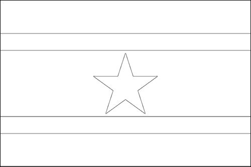 Omtrek van de vlag van Suriname om in te kleuren