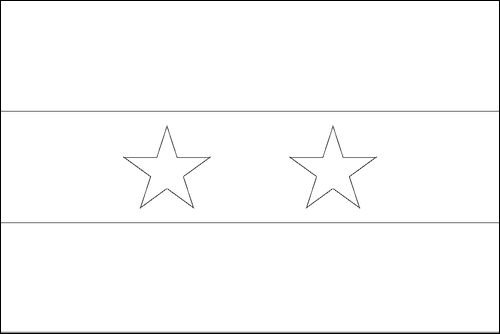 Omtrek van de vlag van Syrië om in te kleuren