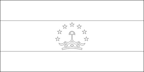 Omtrek van de vlag van Tadzjikistan om in te kleuren