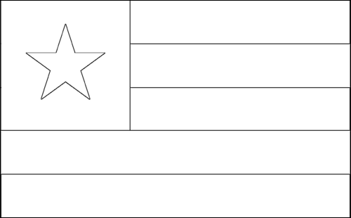 Omtrek van de vlag van Togo om in te kleuren
