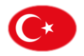 Turkije-Vlag als ovaal vignet