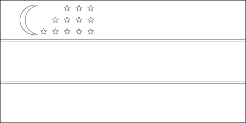 Omtrek van de vlag van Oezbekistan om in te kleuren